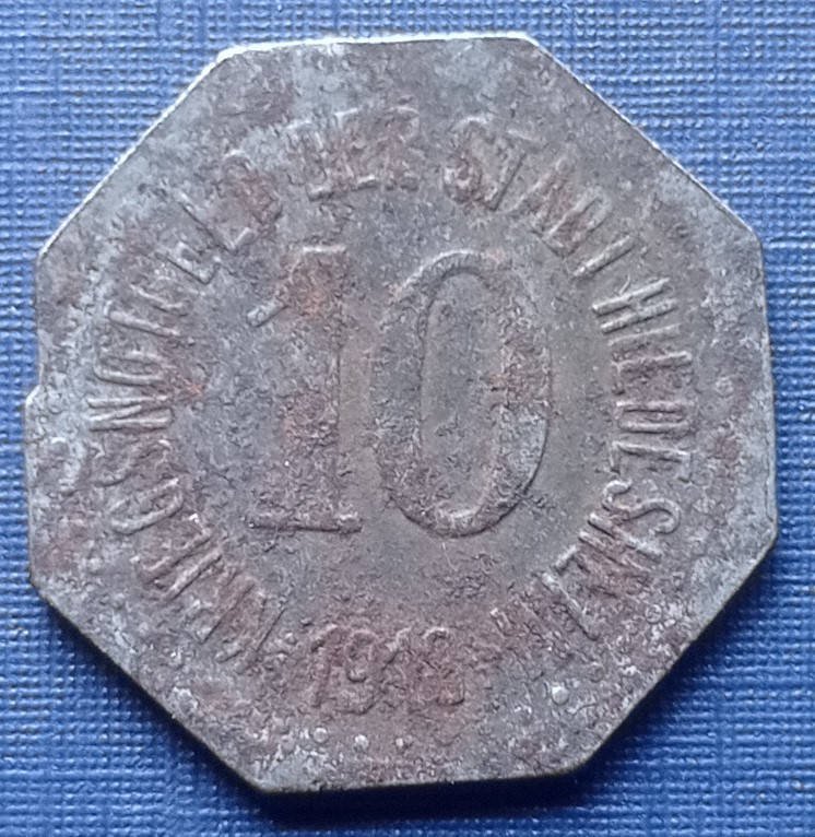

Монета 10 пфеннигов Германия Хильдесхайм 1918 нотгельд