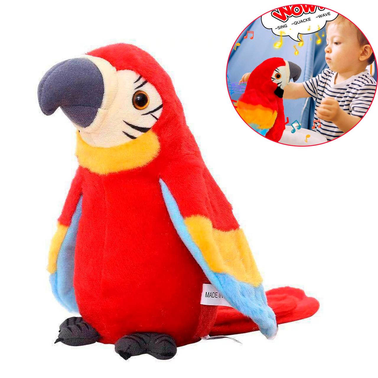 

Интерактивная игрушка-повторюшка Попугай 22 см Parrot Talking Красный
