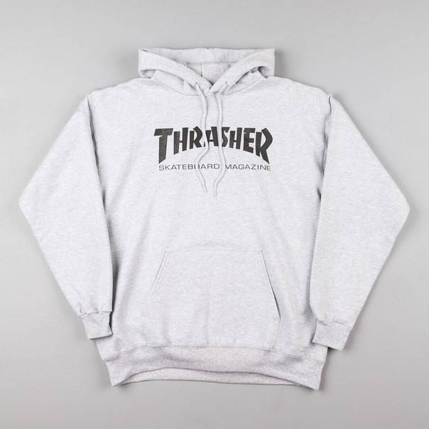 

Худи Thrasher серое с логотипом, унисекс, Разные цвета