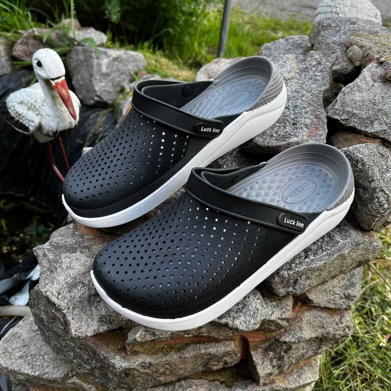 

Кроксы Crocs сабо мужские черные силиконовые, Черный
