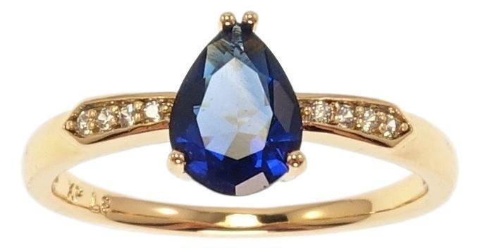 

Кольцо Xuping Позолота 18K "Синяя кристальная капля" р.16.5,17,17.5,18,18.5,19.5,20