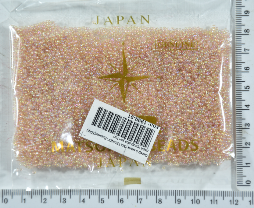 

Бисер №15 "MATSUNO"-Япония(50гр) перл прозр-роз уп=1шт