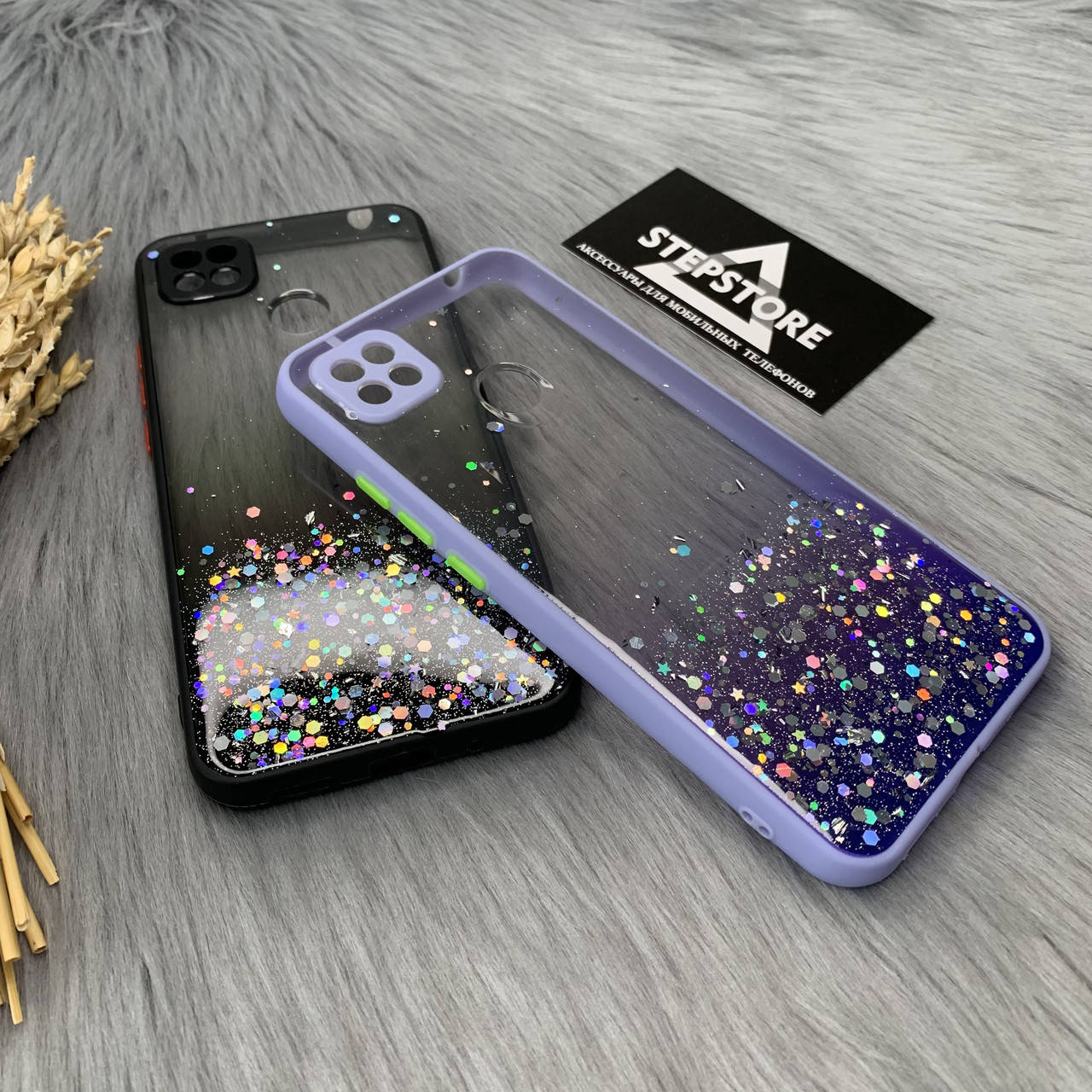 

Чехол с блестками для Xiaomi Redmi 9C закрытая камера прозрачный противоударный девочки женский, Черный