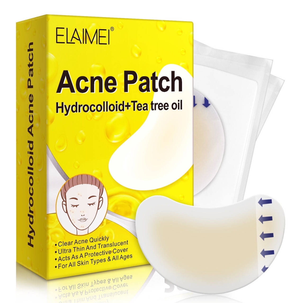 

Elaimei Acne Patch Гидроколлоидные пластыри от прыщей и пятен с маслом чайного дерева и календулы 20 шт