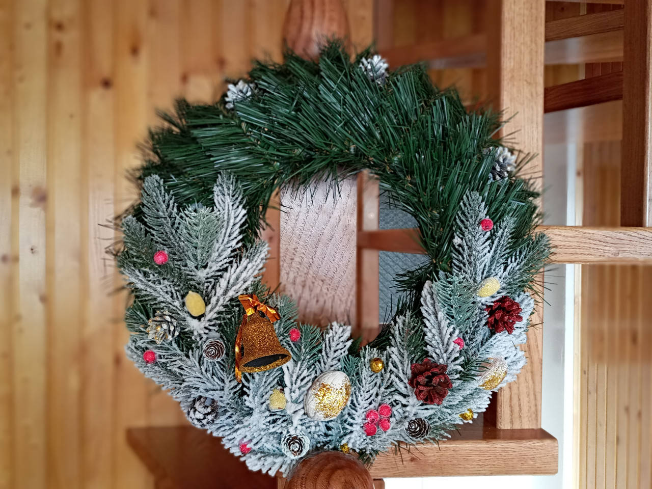 

Рождественский венок диаметром 42 см, новогодний венок декорований, декор