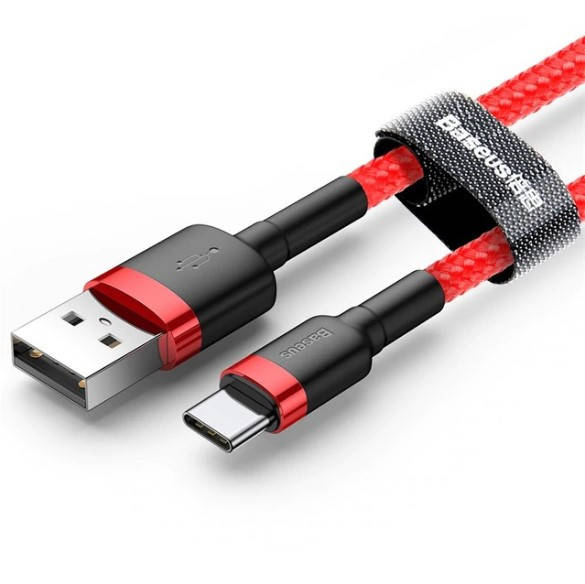 

Тканевый кабель USB Type C для телефона 3A Baseus 1, Красный