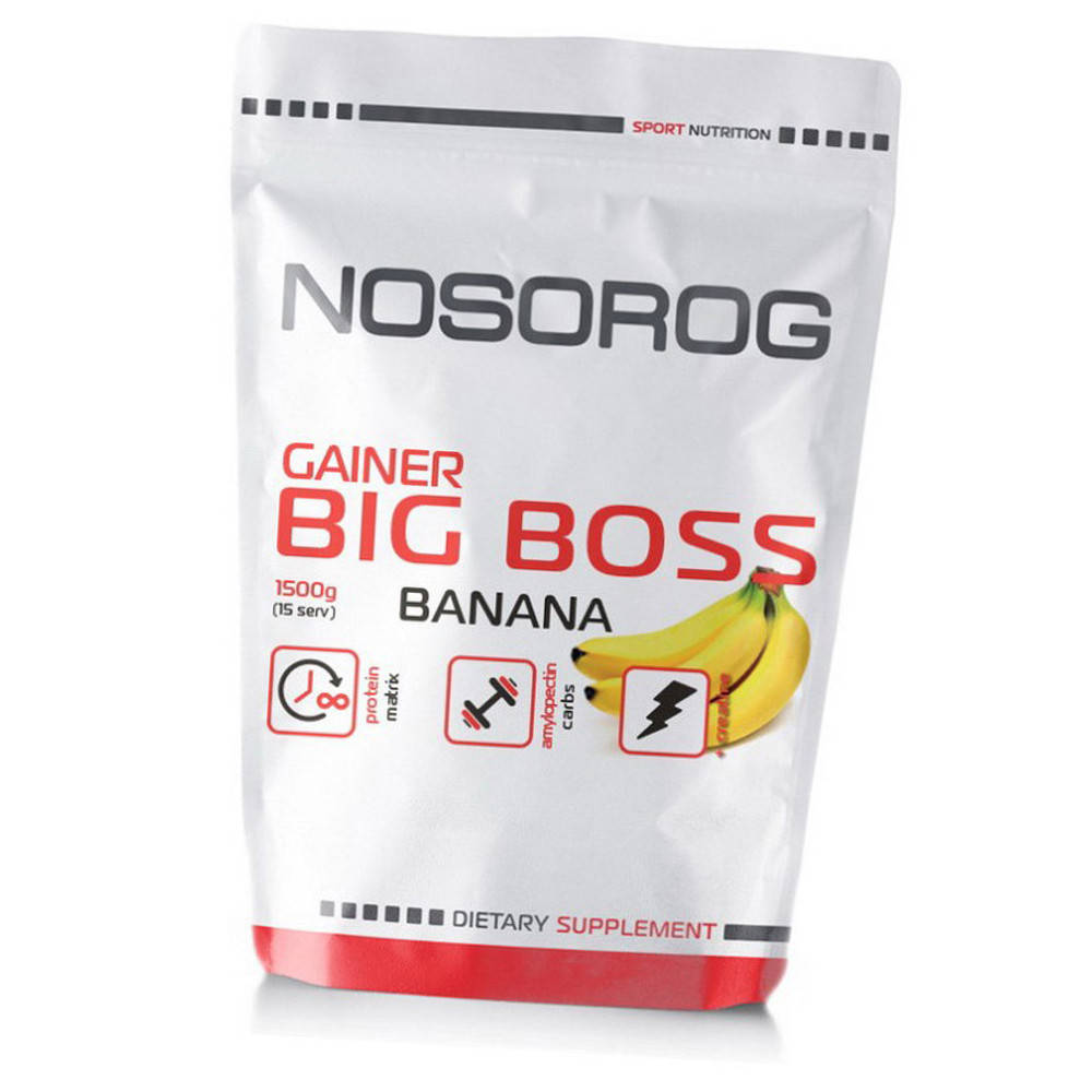 

Высокоуглеводный гейнер для набора массы Nosorog Gainer BIG BOSS 1,5 кг