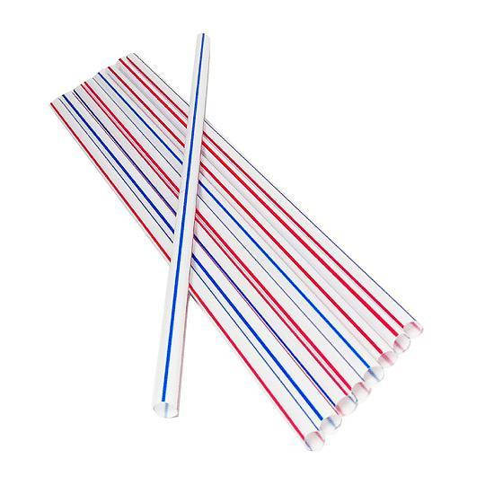 

Трубочка ровная 22 см полосатая (200 шт), Разные цвета