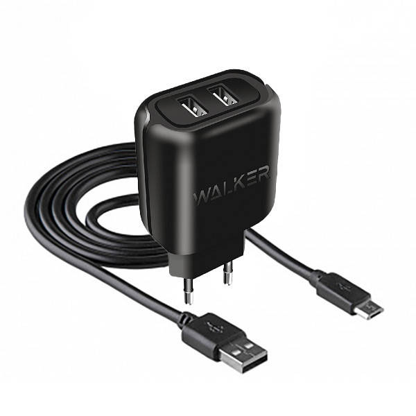 

Сетевое зарядное устройство Walker WH-27 2USB Adapter 2A + Micro USB Cable