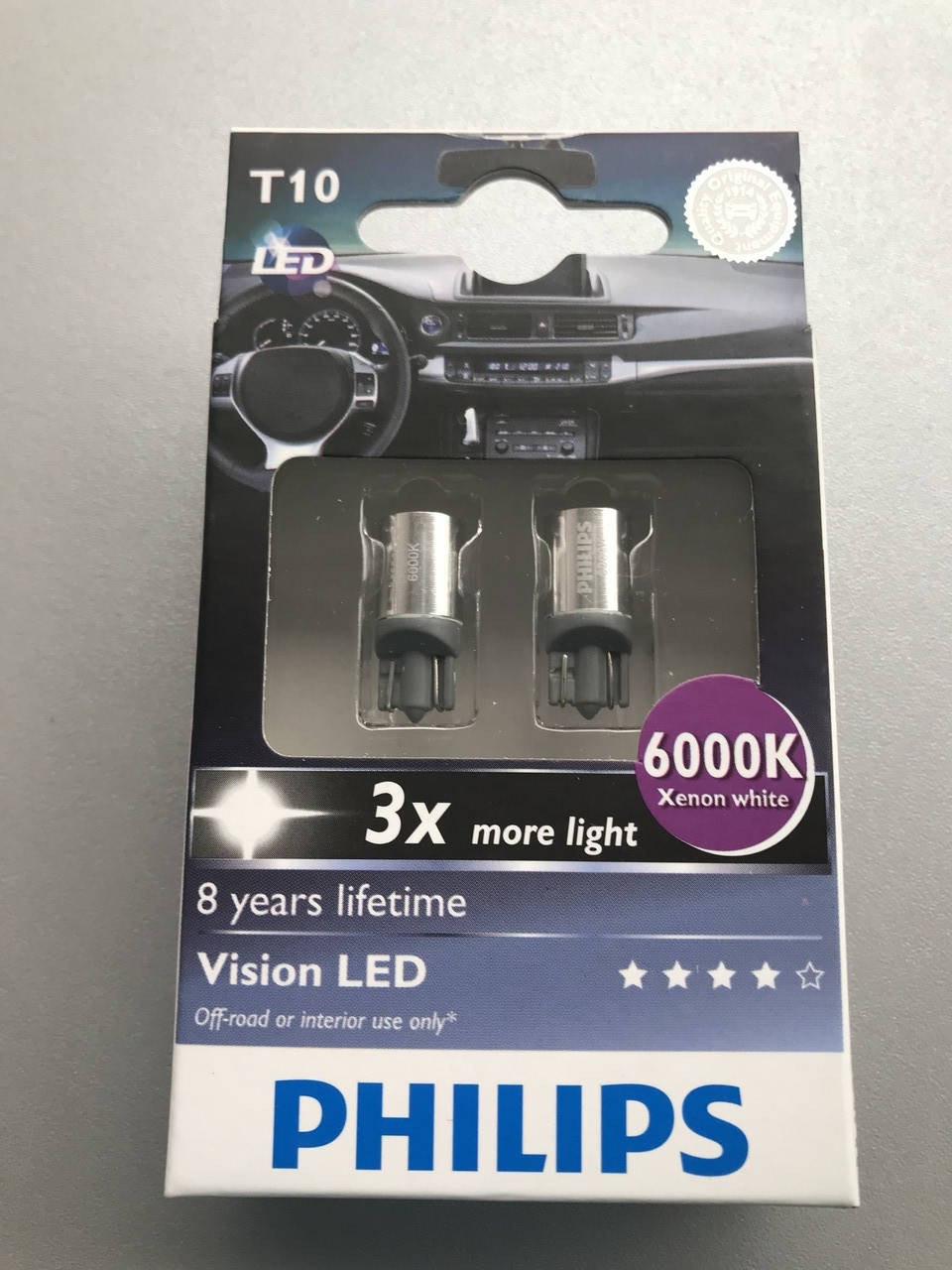 

Светодиодные лампы T10(W5W) Philips Vision Led 2 шт. 12v