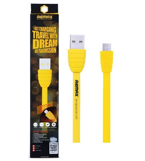 

Кабель USB-Micro Remax Dream 1м желтый