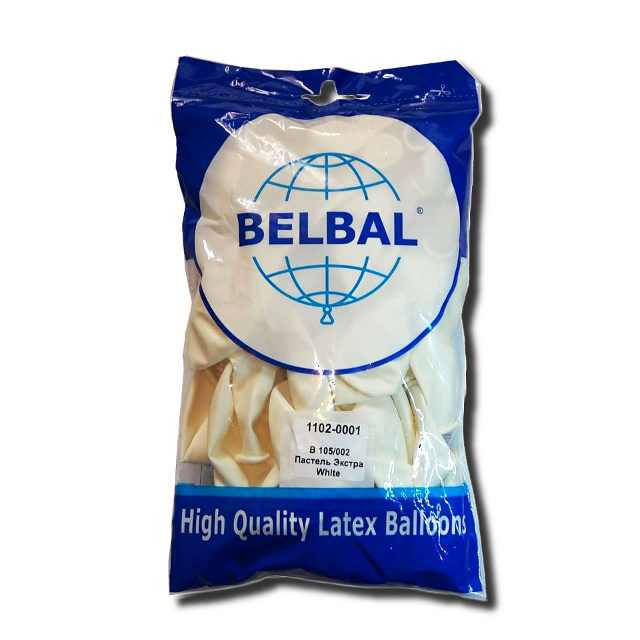 

Воздушные шары Belbal пастель 12"(30 см) белый 50 шт