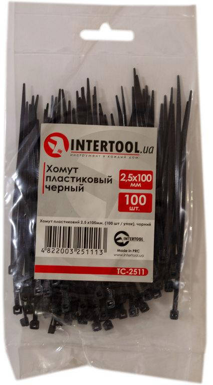 

Хомут пластиковый черный 100x2,5мм Intertool
