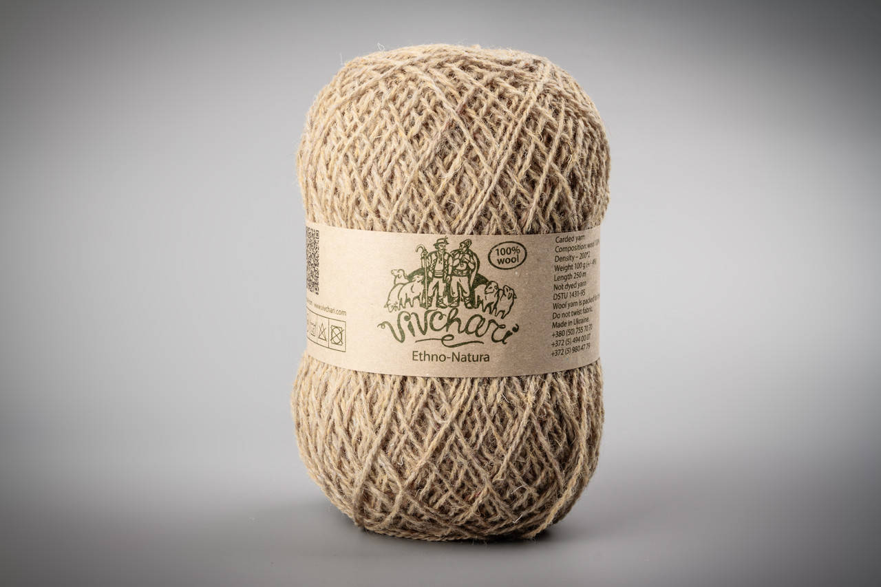 

Пряжа шерстяная Vivchari Ethno-Natura Color, Color No.211 бежевый, Желтый