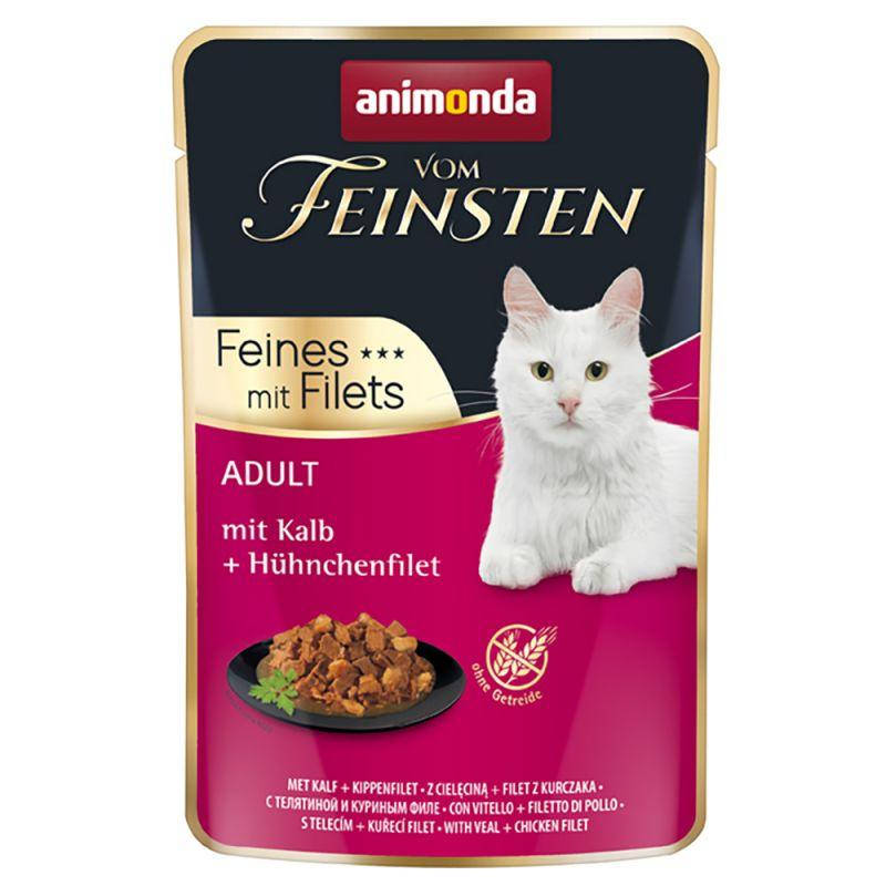 

Animonda vom feinsten adult Влажный корм для котов телятина и филе курицы 85г (пауч)