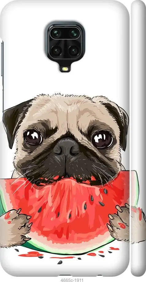 

Чехол для Xiaomi Redmi Note 9S с картинкой / на Ксяоми, сяоми, ксиоми редми ноте 9с с принтом Мопс и арбуз, Красный