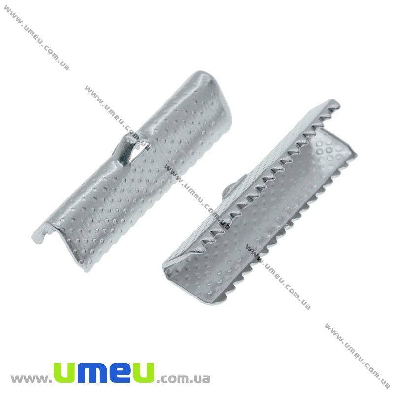 

Зажим для лент, 25х8 мм, Светлое серебро, 1 шт (ZAG-011102)