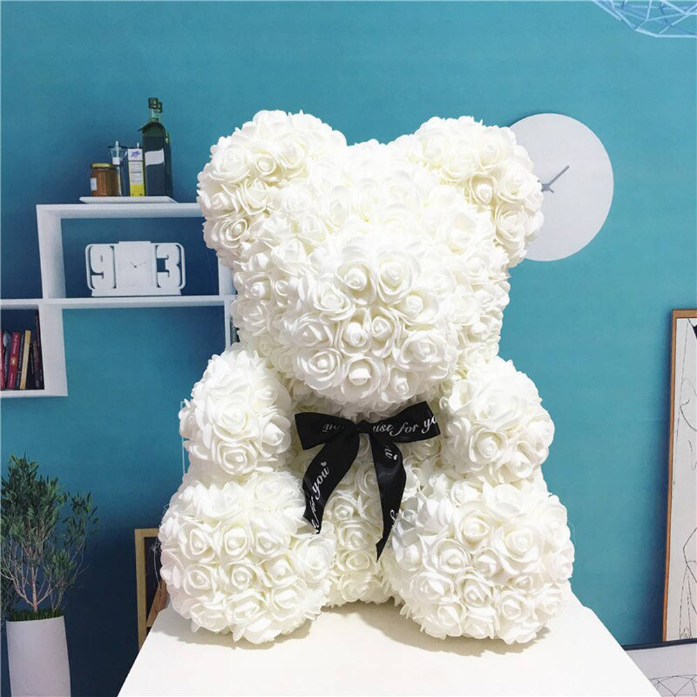 

Мишка из роз Teddy Flower 25 см Белый / Мишка из 3D роз