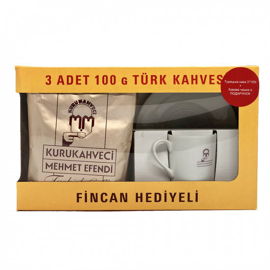 

Турецкий кофе 300 грамм + Чашка с блюдцем Kurukahveci Mehmet Efendi