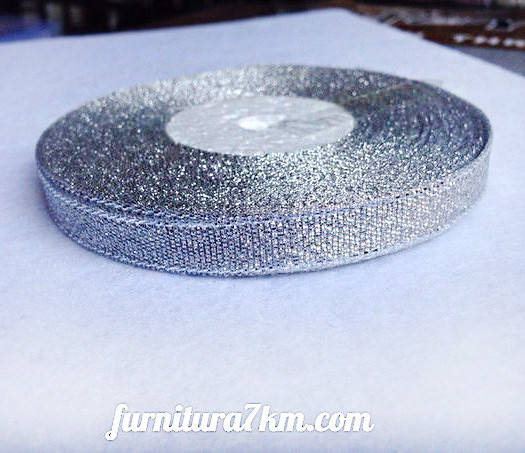 

Лента парча 1.0 см, Серый