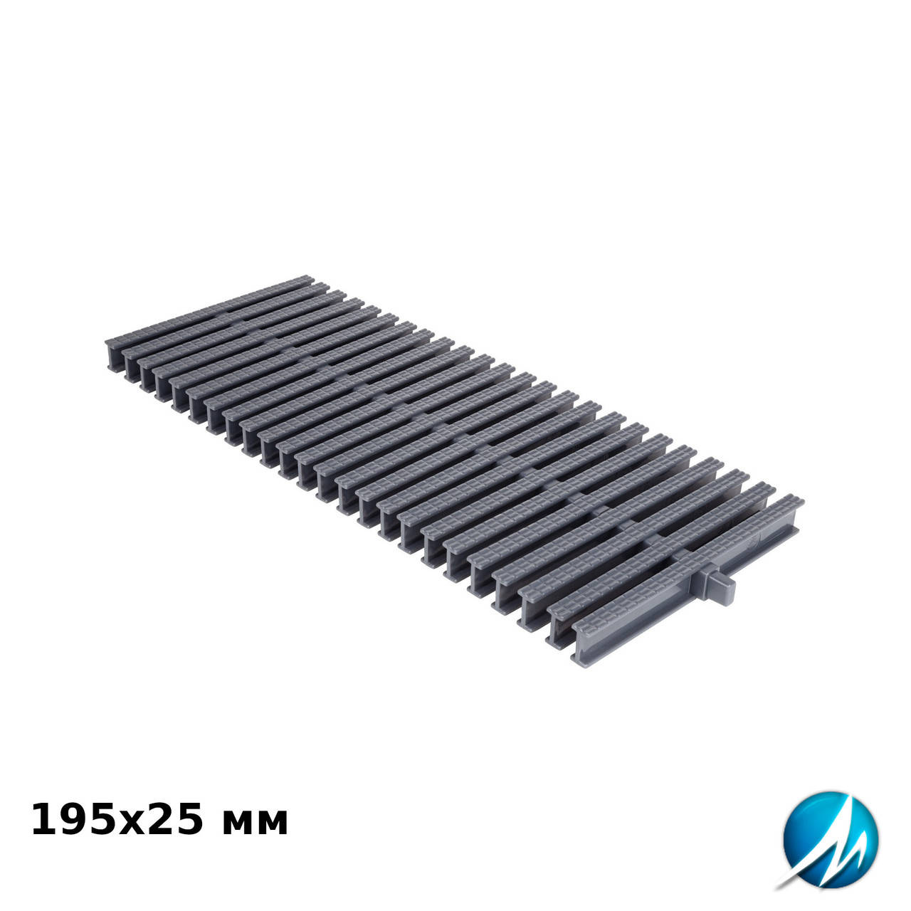 

Переливная решетка AquaViva KT-20 Classic с центральным соединением 195x25 мм (серая)