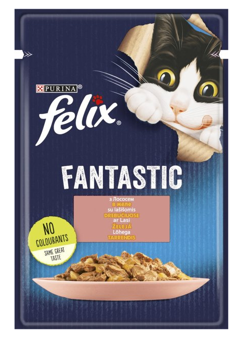 

Felix Fantastic - паучи для кошек 85г * 26 шт (лосось в желе)