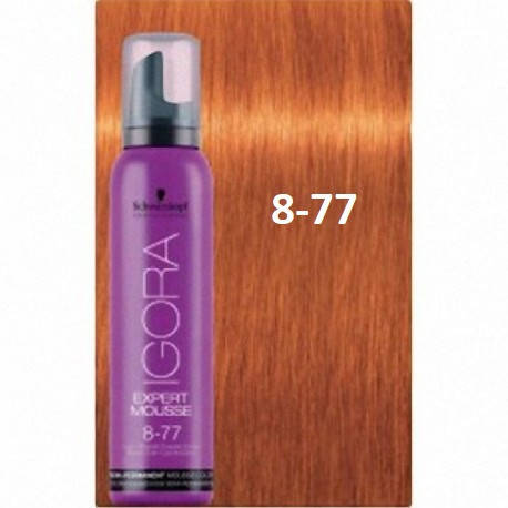 

Oттeнoчный мycc Schwarzkopf IGORA Expert Mousse 8-77 Cвeтлo-pycый Мeдный Экcтpa 100 мл