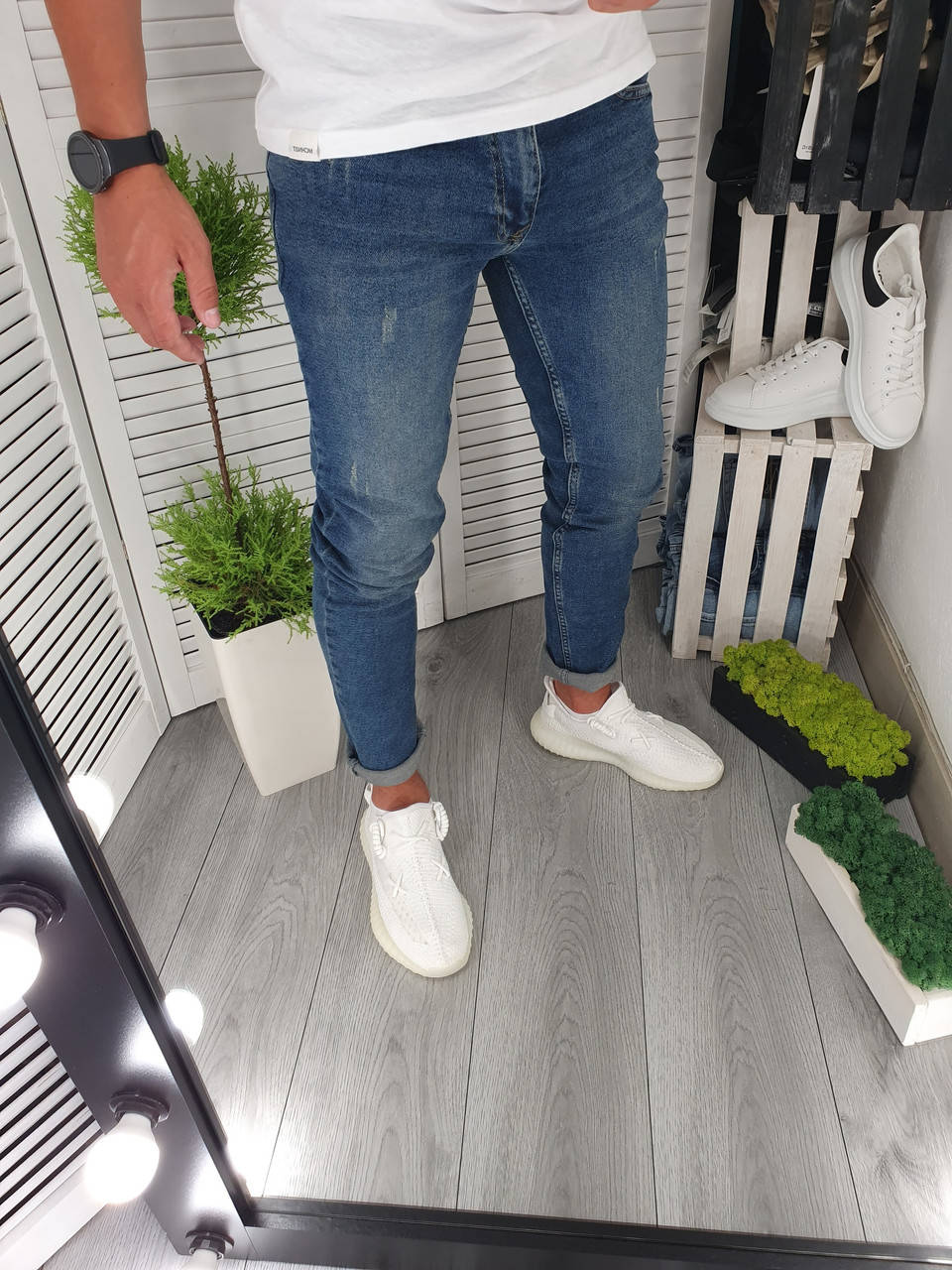 

Мужские зауженные джинсые синие DENIM 34