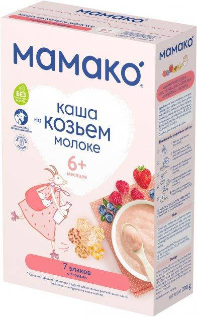 

Мамако Mamako Каша на козьем молоке 7 злаков с ягодами 6м+ 200г