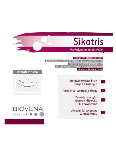 

Sikatris - Силиконовый пластырь от рубцов грудной фиксатор после операции на груди 25 х 10 см, 1 шт