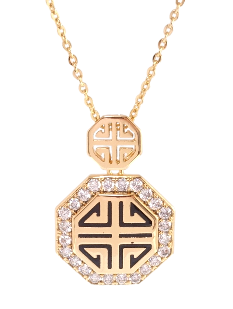 

Подвеска на цепочке Xuping Позолота 18K "Инкрустация цирконий" длина 41-46,5см х 1мм