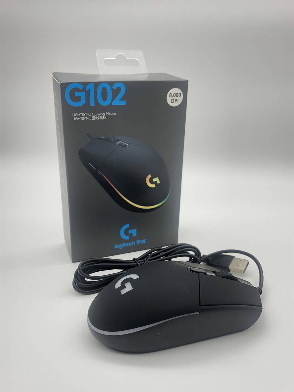 

Игровая компьютерная мышь Logitech G102 с подсветкой USB, мышка для геймеров, мышь для компьютерных игр, Черный