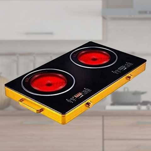 

Электроплита бытовая инфракрасная Domotec MS-5881 на две конфорки 2х3500 Вт Черный