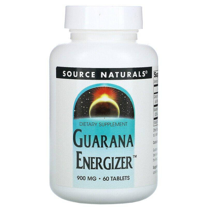 

Гуарана, Guarana Energizer, Source Naturals, 900 мг, 60 таблеток (SNS-01819)