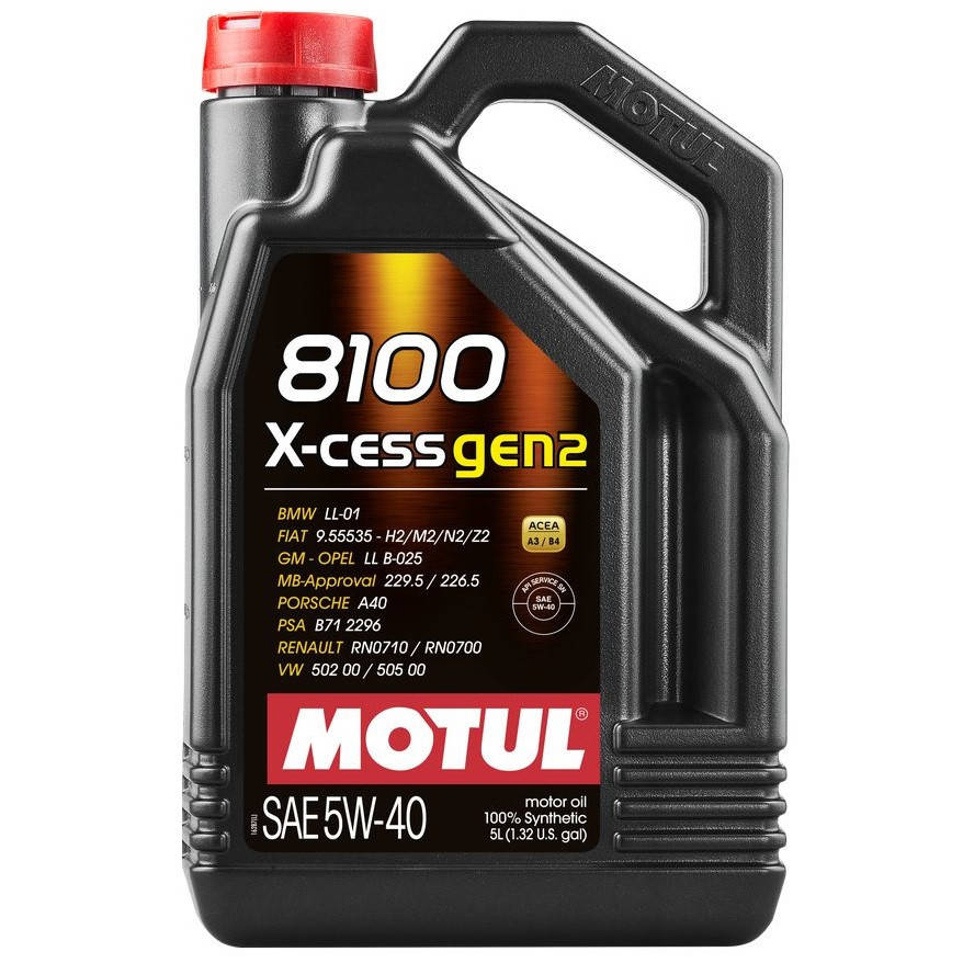 

Масло моторное 100% синтетическое MOTUL 8100 X-cess gen2 SAE 5W40 5 л (109776/368206)