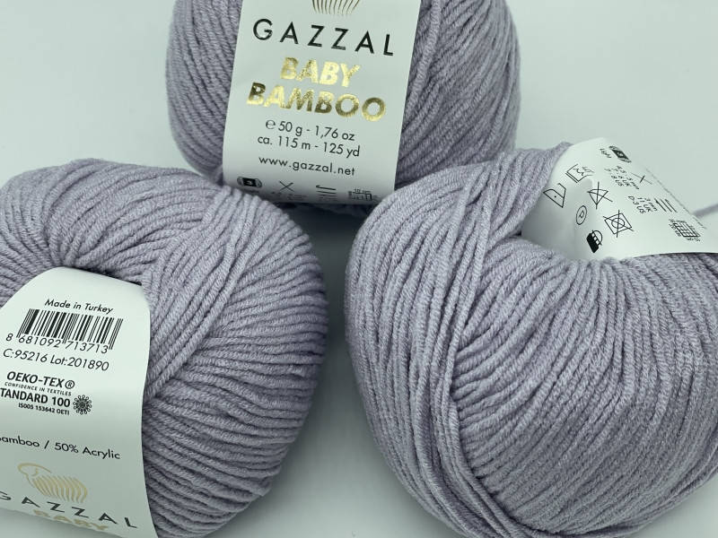

Пряжа Baby Bamboo Gazzal-95216, Сиреневый