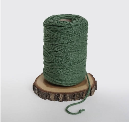 

Шнур бавовняний в'язаний 3мм, М'ята, Зелёный