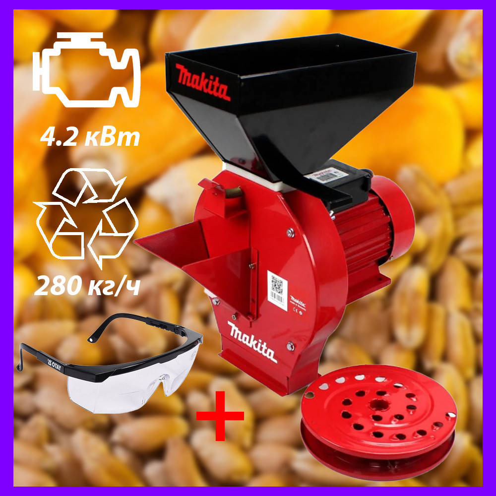 

Зернодробилка Makita EFS 4200 4.2 кВт 280 кг/ч + Млин Измельчитель Макита для зерна и корнеплодов
