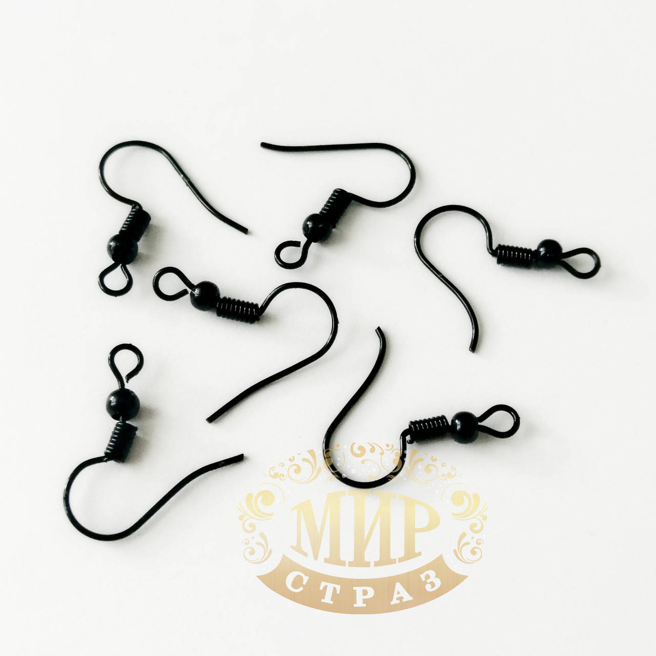 

Заготовка для сережек Крючок, цвет Черный, размер 15х14мм*1пара
