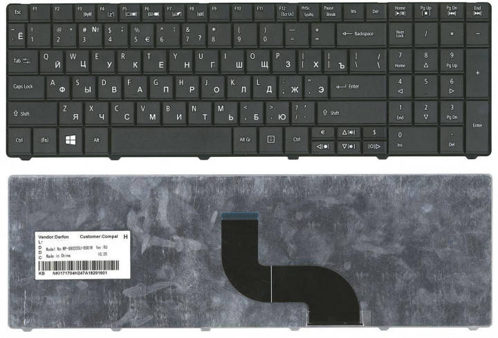 

Клавиатура для ноутбука Acer E1-521, E1-531, E1-571, TM: 5335, 5542, 5735, 5740, 5744, 7740 RU черная новая, Черный