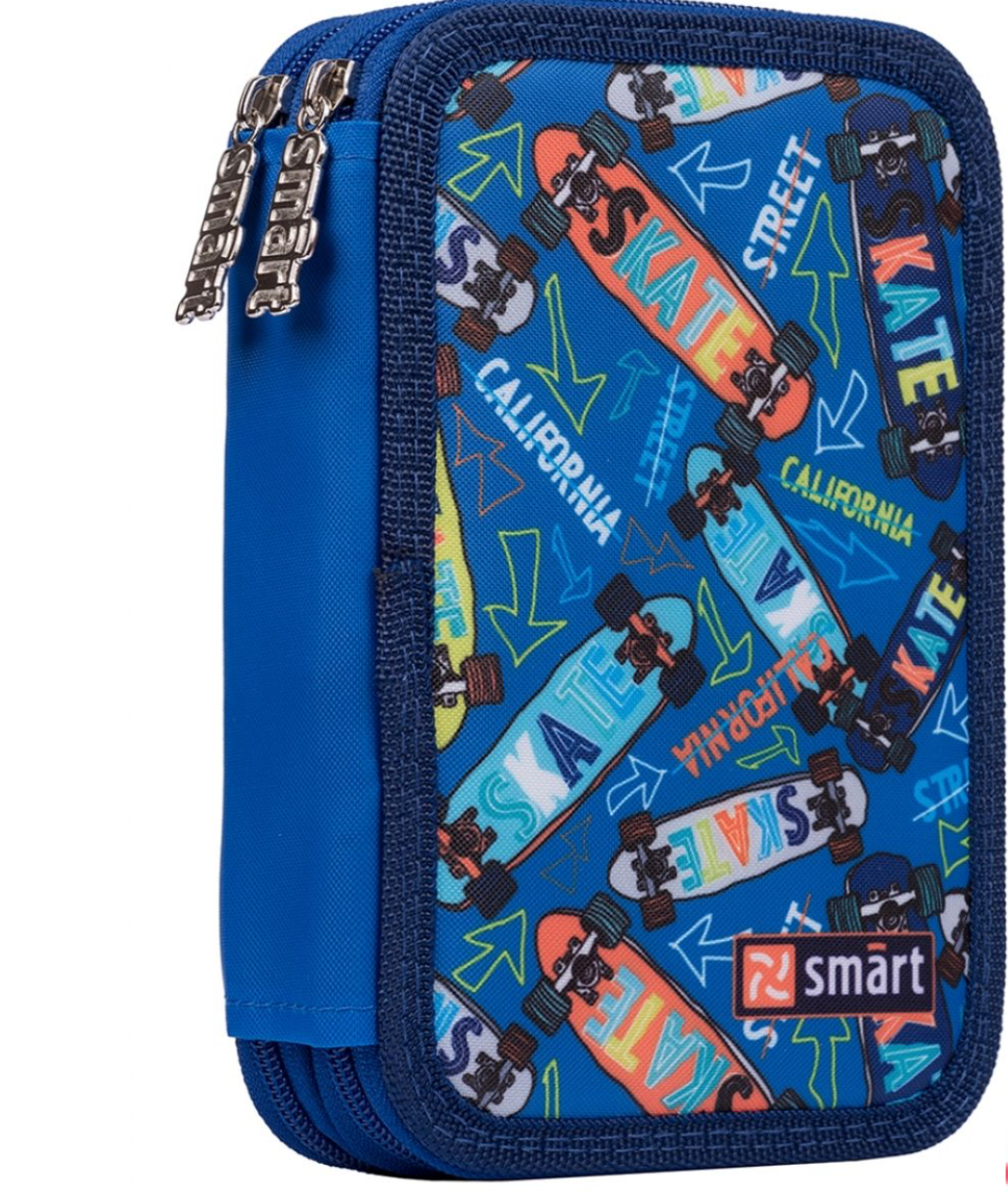 

Пенал твердый SMART двойной HP-01 "Skater", синий