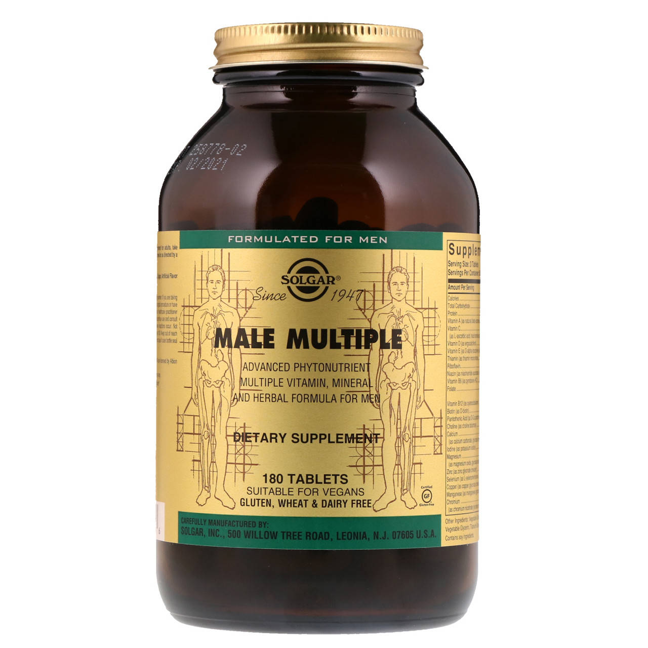 

Витамины для мужчин (Male Multiple), Solgar, 180 таблеток (SOL-01714)