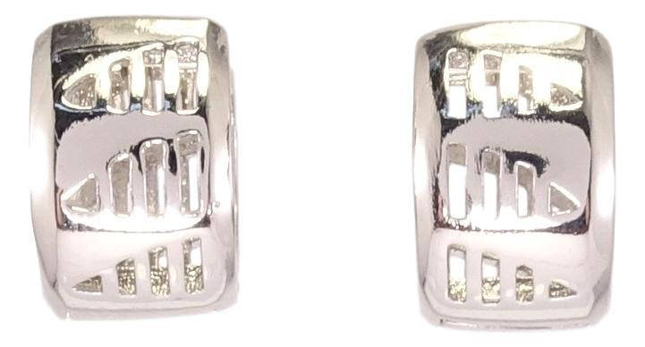 

Серьги Xuping Родий колечки "Широкие с вырезанным узором"