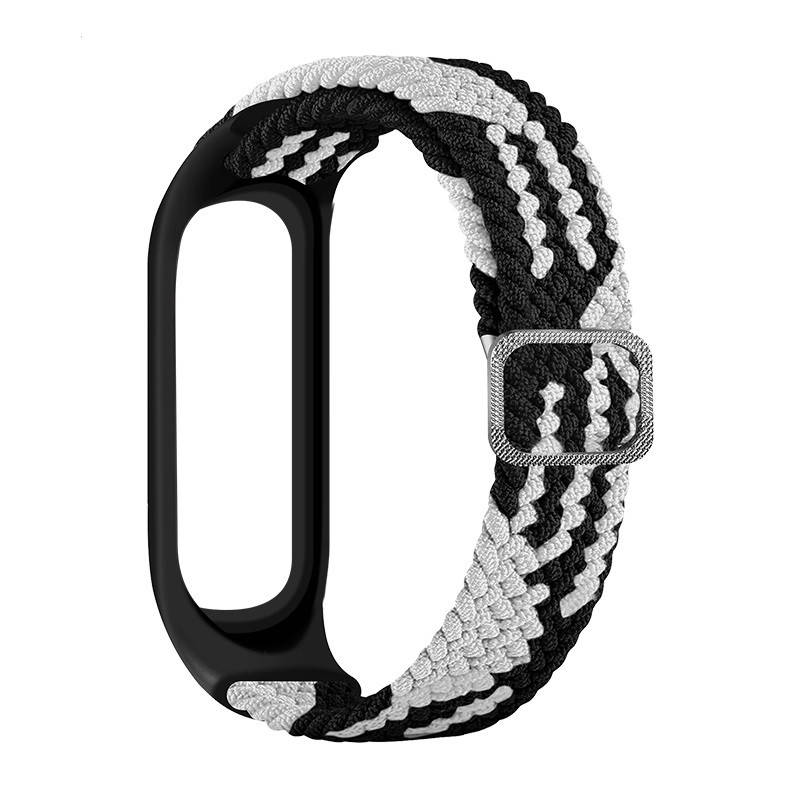 

Плетеный ремешок для Mi Band 4/3 solo loop черно-белый