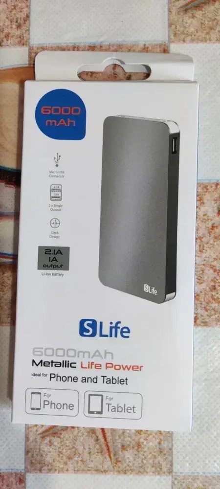 

УМБ Повербанк PowerBank SLife 6000 mAh серый