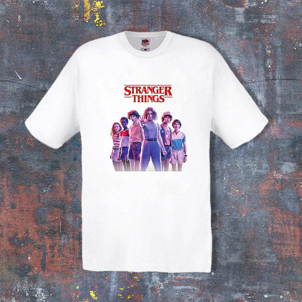 

Футболка Stranger Things белая c рисунком M