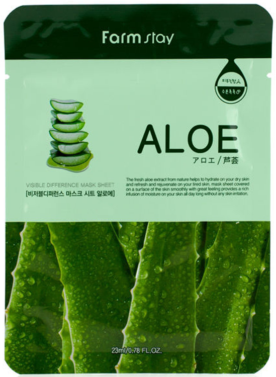 

Тканевая маска с натуральным экстрактом алоэ Farmstay Visible Difference Mask Sheet Aloe, 23 мл
