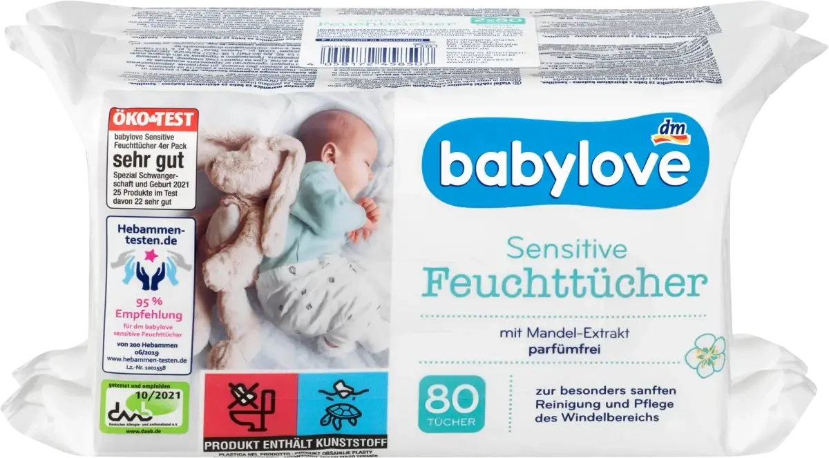 

Влажные гигиенические салфетки Babylove Sensitive Feuchttücher, 80 шт