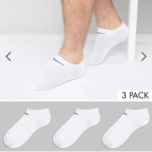 

Носки Nike Lightweight Socks 3 пары для спорта и на каждый день (SX2554-101), Белый