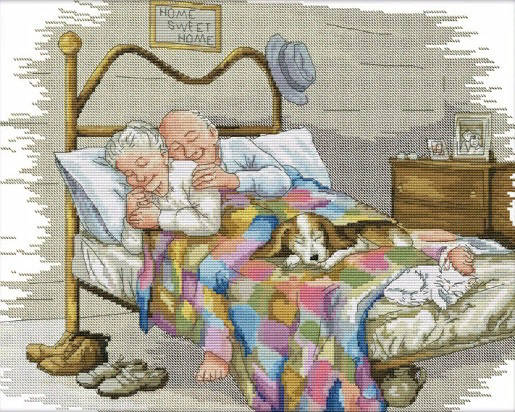 

Вышивка крестиком набор Счастливая старость 44х36 см (арт. MK060) канва СТ14